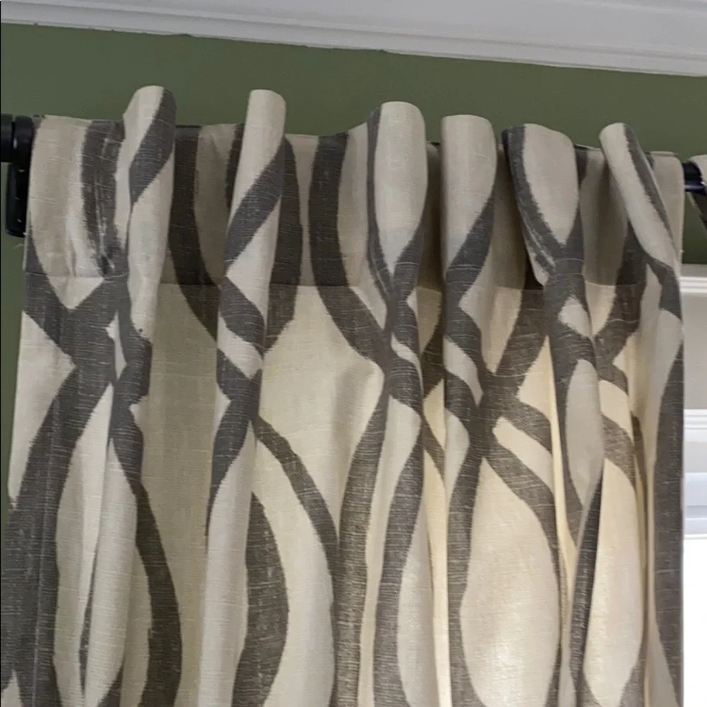 West Elm Curtain Panels - Cotton Scribble Lattice Hidden Tab 6-panels